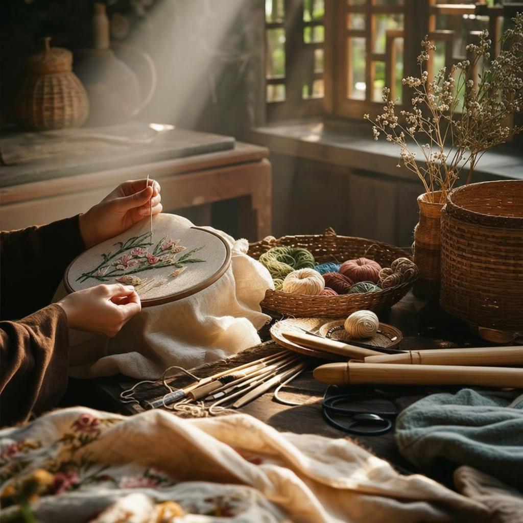 Thêu thùa đan lát hành trình tìm kiếm sự bình yên